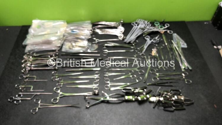 Job Lot of Various Surgical Instruments Including Lanes Tissue Forceps,Mixed Forceps,Suction Tubes and Retractors