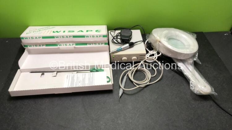 Mixed Lot Including 3 x Wisap Instruments for Minimal Invasive Surgery,Kruuse Piezo Scaler Micrometer with Handpiece and Footswitch and EDL Patient Examination Light (Both Power Up)