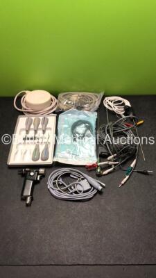 Mixed Lot Including 1 x 3M Mini-Driver II Handpiece, 1 x Diathermy Footswitch,SDI Directa Luxator Surgical Instruments,Assorted Instruments and Monitor Leads