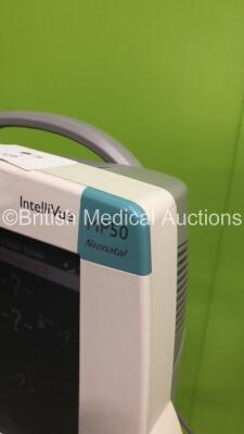 2 x Philips IntelliVue MP50 Neonatal Patient Monitors on Stands with 2 x M3001A Modules with Press/Temp,NBP,SpO2 and ECG/Resp * Mfd 2005 / 2013 * 4 x Temp Modules and Job Lot of Leads (Both Power Up) * Mfd 2012 / 2012 * - 12