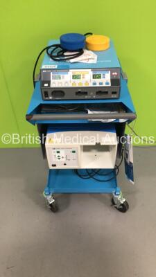 Covidien Force FX-8CS Electrosurgical/Diathermy Unit on Stand with Covidien RapidVac Smoke Evacuator,Diathermy Cable,Electrodes,1 x Dual Footswitch and 1 x Bipolar Dome Footswitch (Powers Up) * Mfd 2012 *