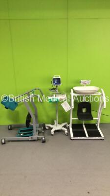 Mixed Lot Including 1 x Criticare Systems Inc Comfort Cuff 506N3 Series Patient Monitor on Stand,1 x Mackworth TA180 Standing Aid and 1 x Marsden Infant Seated Weighing Scales (Powers Up)