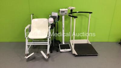 Mixed Lot Including 1 x Marsden Seated Weighing Scales,2 x Accoson BP Meters,1 x Marsden Standing Weighing Scales and 1 x Seca Standing Weighing Scales