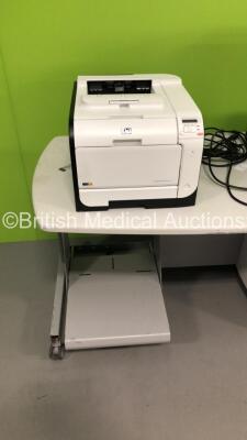 GE Mobile Trolley with Sony Monitor and HP Printer (No Power-Monitor Damaged-See Photos) - 2