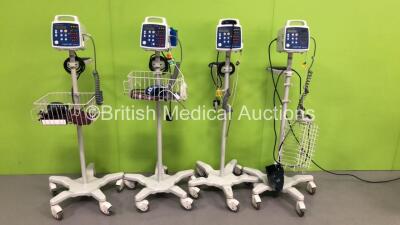 4 x Criticare Systems Inc ComfortCuff Patient Monitors with 4 x BP Hoses,4 x BP Cuffs and 3 x SpO2 Finger Sensors (3 x Power Up,1 x No Power) * SN 207234297 / 407236025 / 407235543 / 407235815 *