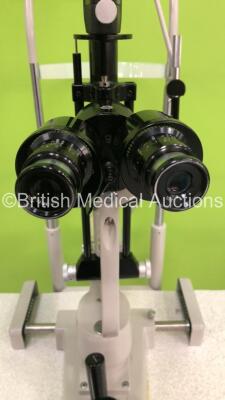 Topcon SL-3D Slit Lamp with 2 x 10x Eyepieces and 2 x 16x Eyepieces on Hydraulic Table (Powers Up with Good Bulb-Damaged Power Supply Cables-See Photos) * SN 204328 * - 3
