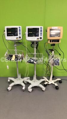 2 x Criticare Systems Inc nGenuity Patient Monitors with ECG/Resp,Temp,NIBP and SpO2 Options,2 x SpO2 Finger Sensors,2 x BP Hoses,2 x BP Cuffs and 1 x 3-Lead ECG Lead and 1 x Criticare CSI8100 Patient Monitor with ECG/Resp,SpO2,IBP1,IBP2,T1 and NIBP Optio