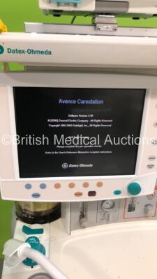 Datex-Ohmeda S/5 Avance Carestation Anaesthesia Machine Software Version 3.20 with Philips IntelliVue MP70 Anaesthesia Monitor * Missing Tag *,Philips M3012A Module with Press/Temp Options,Philips M3001A Module with ECG/Resp,SpO2,NBP and Press/Temp Option - 2