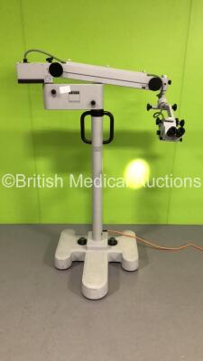 Zeiss OPMI 1-FC Surgical Microscope with 2 x 10x/22B Eyepieces and 1 x f 200 T* Lens on Zeiss Stand (Powers Up with Good Bulb) * Asset No FS 0073381 *