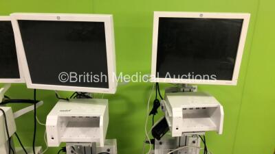 4 x GE CDA19T Monitors on Stands with 4 x Module Racks - 4