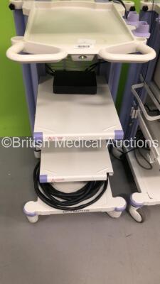 2 x Olympus Stack Trolleys with Olympus OEV261H Monitor, Olympus ECS 260 Connector Cable, Olympus Evis Lucera CV-260SL Digital Processor, Olympus Evis Lucera CV-260SL Light Source and Olympus MAJ-1154 PIgtail Connector (Powers Up) - 3