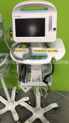 3 x Welch Allyn VSM 6000 Series Patient Monitors on Stands (2 x Power Up - 1 x No Power) - 7