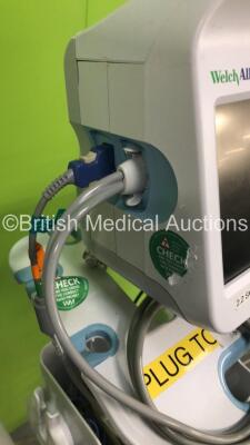 3 x Welch Allyn VSM 6000 Series Patient Monitors on Stands (2 x Power Up - 1 x No Power) - 8