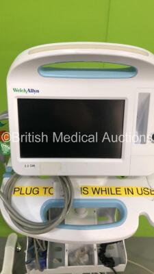 3 x Welch Allyn VSM 6000 Series Patient Monitors on Stands (2 x Power Up - 1 x No Power) - 9