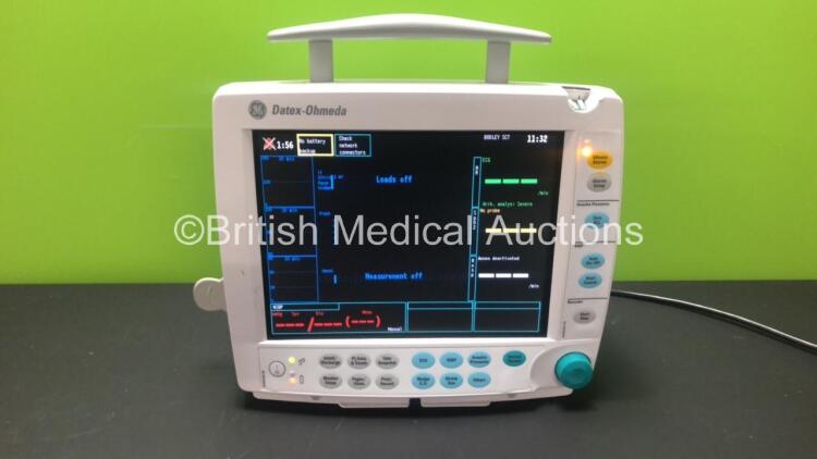 GE Datex-Ohmeda F-FM-01 Patient Monitor *Mfd 2010* with 1 x GE E-PSMP-00 Module *Mfd 2012* (Powers Up) *6823361 - 6662211*