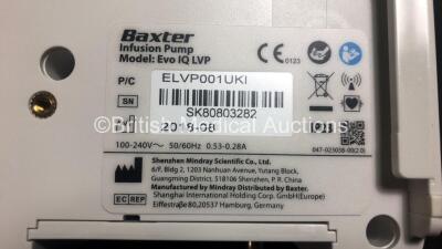 2 x Baxter EvoIQ LVP Infusion Pumps with Operators Manual * Mfd 2018* (Power Up in Excellent Condition - Boxed) *SK80807717 - SK80803282* - 5