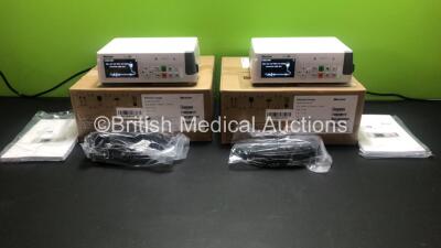 2 x Baxter EvoIQ LVP Infusion Pumps with Operators Manual * Mfd 2018* (Power Up in Excellent Condition - Boxed) *SK80803358 - SK80803347*