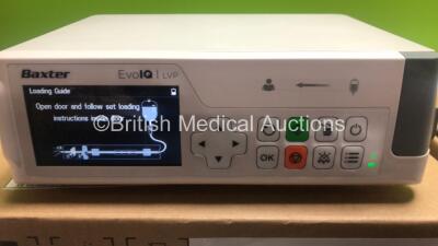 2 x Baxter EvoIQ LVP Infusion Pumps with Operators Manual * Mfd 2018* (Power Up in Excellent Condition - Boxed) *SK80803358 - SK80803347* - 4