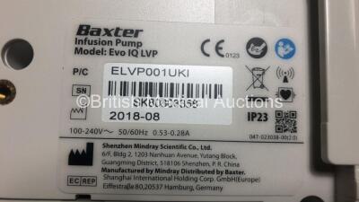 2 x Baxter EvoIQ LVP Infusion Pumps with Operators Manual * Mfd 2018* (Power Up in Excellent Condition - Boxed) *SK80803358 - SK80803347* - 5