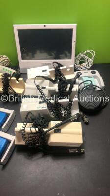 Mixed Lot Including 5 x Welch Allyn Otoscope / Ophthalmoscope Sets with 10 x Handpieces (No Heads), 1 x Medicare Systems Monitor and 5 x Footswitches - 3