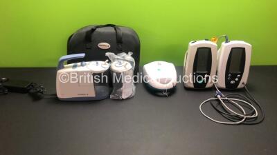 Mixed Lot Including 1 x Medela Clario Suction Unit with Power Supply and Accessories in Carry Case (Powers Up in Excellent Condition) 1 x Welch Allyn Spot Vital Signs and 1 x Welch Allyn 420 Series Monitors with 1 x SpO2 Lead and 1 x AirMed 1000 Compresso