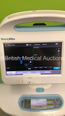 2 x Welch Allyn VSM 6000 Series Patient Monitors on Stands (Both Power Up - 4