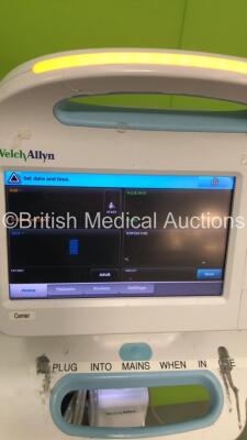 2 x Welch Allyn VSM 6000 Series Patient Monitors on Stands (Both Power Up - 8