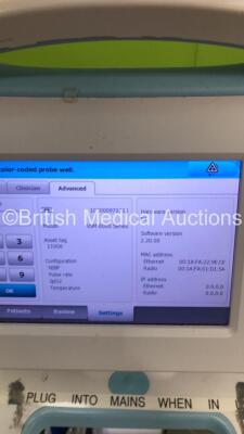 2 x Welch Allyn VSM 6000 Series Patient Monitors on Stands (Both Power Up - 9