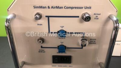 Job Lot Including 1 x Laerdal SimMan & AirMan Compressor Unit (Powers Up) with 2 x Link Boxes and 1 x Simulab SonoMan System in Carry Case - 4