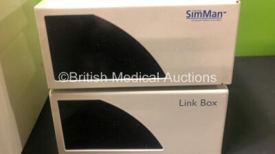 Job Lot Including 1 x Laerdal SimMan & AirMan Compressor Unit (Powers Up) with 2 x Link Boxes and 1 x Simulab SonoMan System in Carry Case - 6