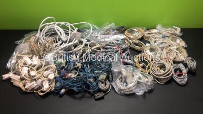 Job Lot of Various Monitor Leads Including ECG, Drager MS 20614, Philips SpO2 Finger Sensors and Masimo SpO2 Finger Sensors