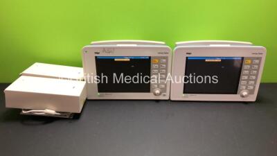 2 x Drager Infinity Delta Patient Monitors with HemoMed 1, Aux - Hemo 3, MultiMed and SpO2 Options with 2 x Power Supplies *Mfd 2013 - 2008* (Both Power Up) *6005972077 - 6000614376*