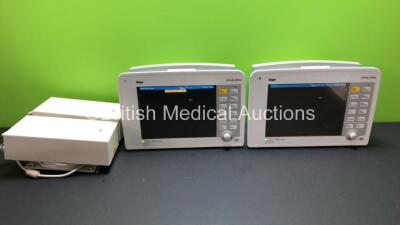 2 x Drager Infinity Delta Patient Monitors with HemoMed 1, Aux - Hemo 3, MultiMed and SpO2 Options with 2 x Power Supplies *Mfd 2008* (Both Power Up) *6000616775 - 6000464974*