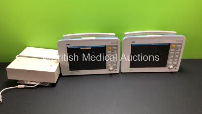 2 x Drager Infinity Delta Patient Monitors with HemoMed 1, Aux - Hemo 3, MultiMed and SpO2 Options with 2 x Power Supplies *Mfd 2008* (Both Power Up) *600465082 - 6000469274*