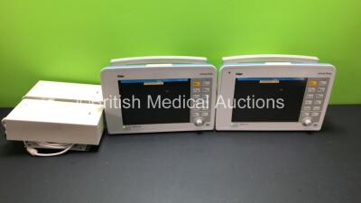 2 x Drager Infinity Delta Patient Monitors with HemoMed 1, Aux - Hemo 3, MultiMed and SpO2 Options with 2 x Power Supplies *Mfd 2008* (Both Power Up) *6000466473 - 6000526970*