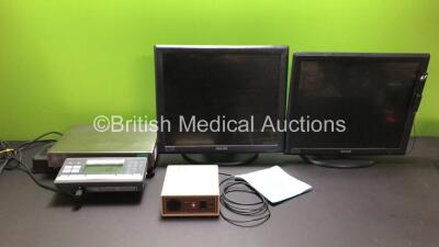 Mixed Lot Including 1 x Sartorius QC7DCE-S Digital Scale (Powers Up) 1 x Eastleigh Apnoea-Respiration Monitor Model RE200 (Powers Up) and 2 x Philips Display Monitors *14011485*