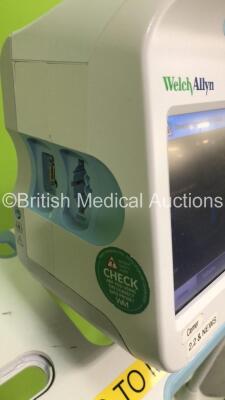 2 x Welch Allyn VSM 6000 Series Patient Monitors on Stands (Both Power Up - Missing Lower Cap - See Pictures) - 6