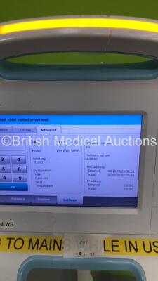 2 x Welch Allyn VSM 6000 Series Patient Monitors on Stands (Both Power Up - Missing Lower Cap - See Pictures) - 7