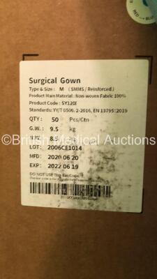 200 x YADU Medical Surgical Gowns Reinforced (4 x Boxes of 50) * Stock Photo Taken * - 4