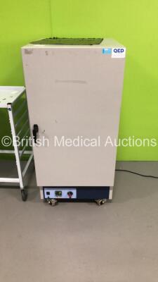 1 x Stainless Steel Trolley, 1 x Metal Trolley and 1 x QED Scientific Incubator (Powers Up) - 3