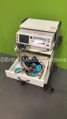 GE 250cx Series Fetal Monitor on Stand with 1 x SpO2 Finger Sensor,3 x US Transducers,1 x ECG Lead and 1 x BP Hose and Cuff (Powers Up) - 4