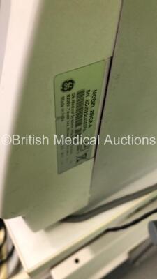 GE 250cx Series Fetal Monitor on Stand with 1 x SpO2 Finger Sensor,3 x US Transducers,1 x ECG Lead and 1 x BP Hose and Cuff (Powers Up) - 6