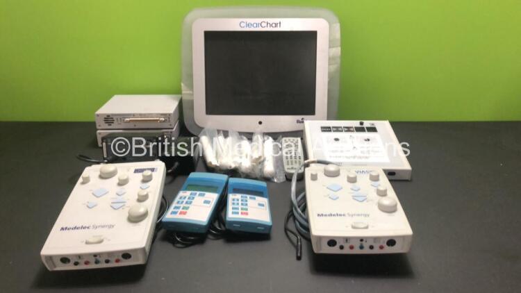 Mixed Lot Including 1 x Reichert ClearChart with Controller, 1 x Mallet Near Vision Tester, 1 x Viasys Healthcare 070C001 Speaker / Power Module, 2 x Viasys Medelec Synergy Patient Interface Units, 2 x ABB Motors Control Panels and 2 x Rohde & Shwartz EX-