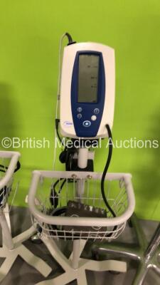 4 x Welch Allyn Spot Vital Signs Monitors on Stands with 4 x SpO2 Finger Sensors,4 x BP Hoses and 4 x BP Cuffs (All Power Up) - 3