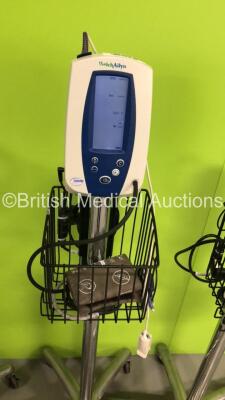 4 x Welch Allyn Spot Vital Signs Monitors on Stands with 4 x SpO2 Finger Sensors,4 x BP Hoses and 4 x BP Cuffs (All Power Up) - 5