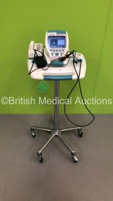 Verathon BVI 9400 Bladder Scanner Part No 0570-0190 with Transducer / Probe, 2 x Batteries and Charger on Stand (Powers Up - Probe Casing Cracked)