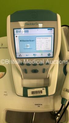Verathon BVI 9400 Bladder Scanner Part No 0570-0190 with Transducer / Probe, 2 x Batteries and Charger on Stand (Powers Up - Probe Casing Loose) - 7