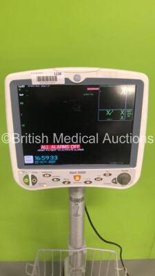 GE Dash 5000 Patient Monitor with SpO2,Temp/CO,CO2,NBP and ECG Options on Stand (Powers Up) - 3