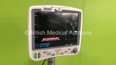 GE Dash 5000 Patient Monitor with SpO2,Temp/CO,NBP and ECG Options on Stand (Powers Up) - 5