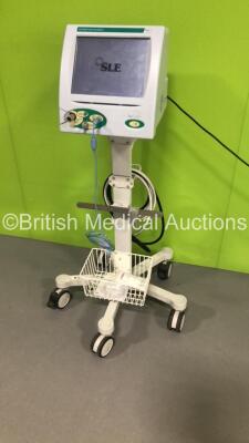 SLE 4000 Infant Ventilator TTV Plus Software Version 5.0 on Stand with Hoses (Powers Up) * Mfd 2007 *